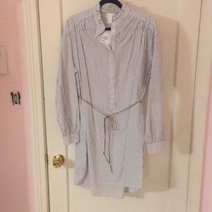 Pin strip long sleeve dress